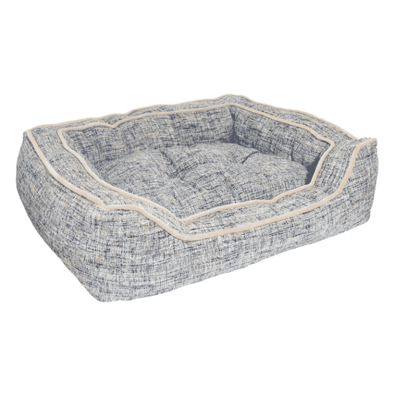 Rosewood Luxury Slate & Oatmeal Square Bed slate side