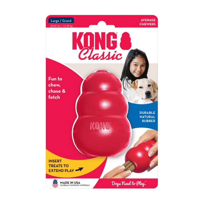 Kong Classic Rubber Dog Chew Toy large Kong Classic Rubber Dog Chew Toy large