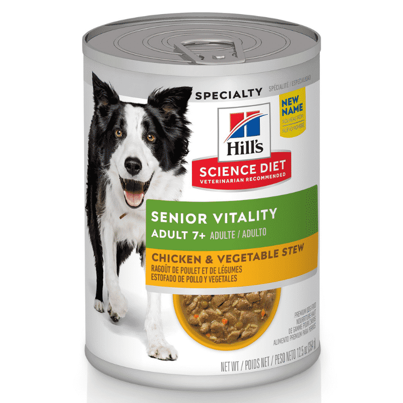 Hill's Science Plan Senior Vitality Chicken & Vegetable Stew Tin Dog Food Hill's Science Plan Senior Vitality Chicken & Vegetable Stew Tin Dog Food